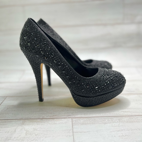 Valenti Franco Shoes - Black rhinestone size 11 heels new with box